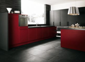 2019 Kırmızı Mutfak Dolabı Modelleri
